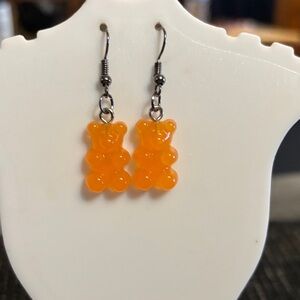 Orange Gummy Bear Earrings Handmade